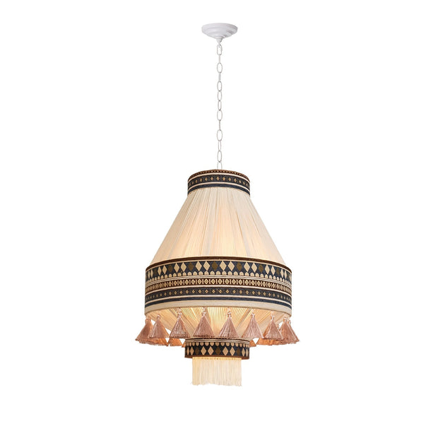 Bright Bohemian Chic Fringe Pendant – Hanging Lamp Inspired by Tribes with Elegant Style and Graceful Fringes