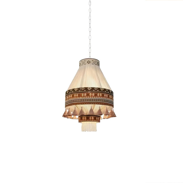 Bright Bohemian Chic Fringe Pendant – Hanging Lamp Inspired by Tribes with Elegant Style and Graceful Fringes