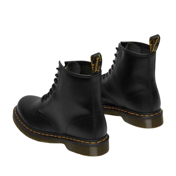 Black Unisex Boots in Smooth Leather with Non-Slip Sole and Yellow Stitching - Elegant and Durable Model 1460