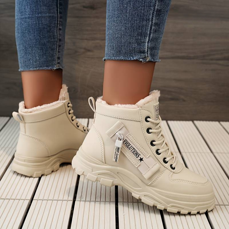 Bottes d'Hiver Imperméables Femme avec Doublure en Fleece et Semelles Antidérapantes – Idéales pour Aventures Extérieures