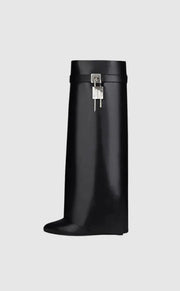 Black Women's Suede Ankle Boots with 9 cm Wedge Heel – Elegance and Comfort for Everyday Wear