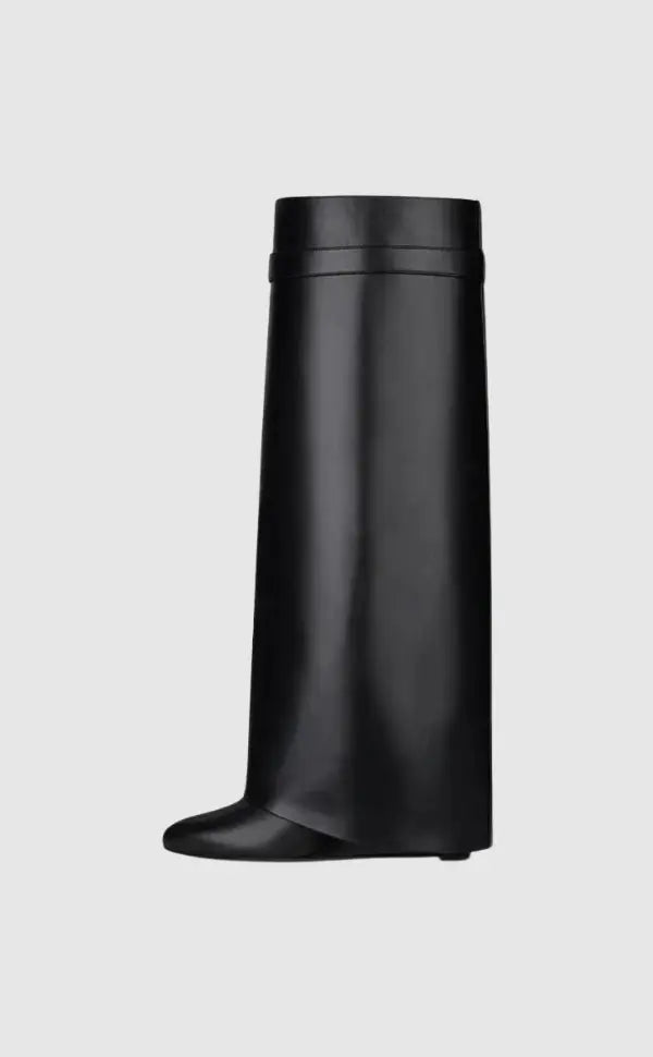 Black Women's Suede Ankle Boots with 9 cm Wedge Heel – Elegance and Comfort for Everyday Wear
