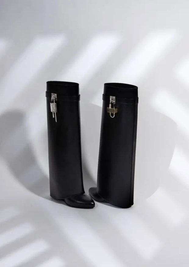 Black Women's Suede Ankle Boots with 9 cm Wedge Heel – Elegance and Comfort for Everyday Wear