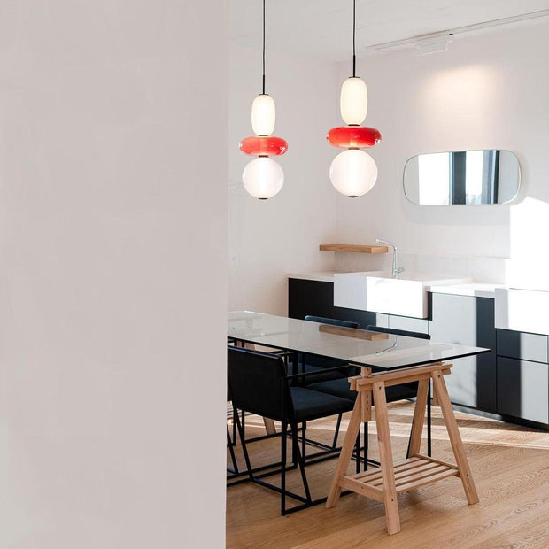 Lustre LED en verre à bonbon vibrant - Une touche moderne et élégante