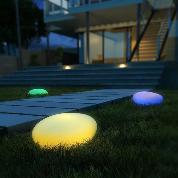 Lumière de jardin LED en pavé vif – Lampe extérieure étanche avec télécommande et 16 couleurs éblouissantes !