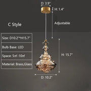 Elegant glass and brass pendant – Stylish lighting for your living room and kitchen