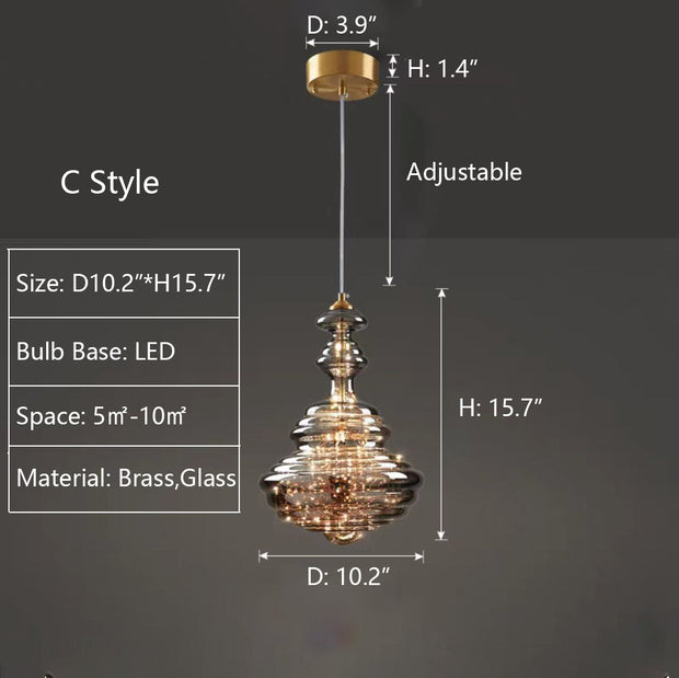 Elegant glass and brass pendant – Stylish lighting for your living room and kitchen