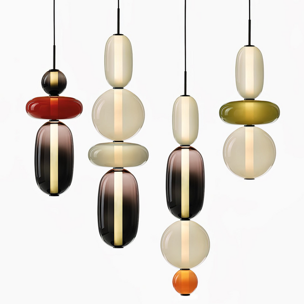 Lustre LED en verre à bonbon vibrant - Une touche moderne et élégante