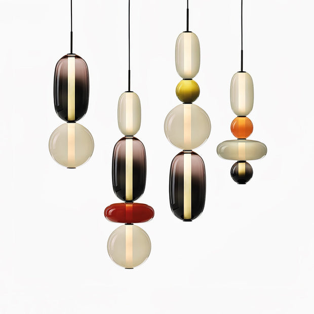 Lustre LED en verre à bonbon vibrant - Une touche moderne et élégante