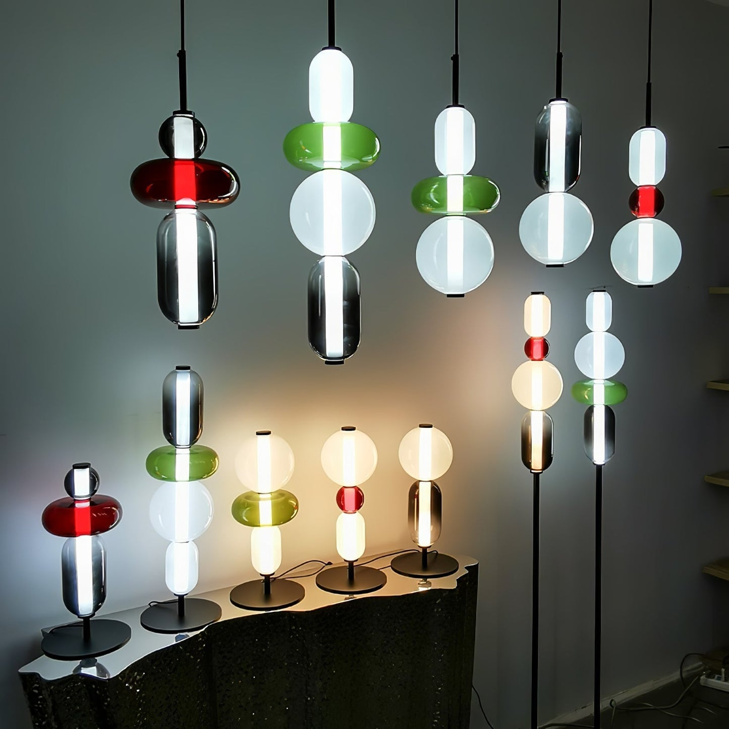 Vibrant Candy Glass LED Chandelier - A Modern and Elegant Touch