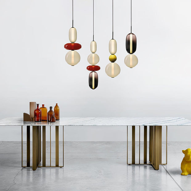 Lustre LED en verre à bonbon vibrant - Une touche moderne et élégante