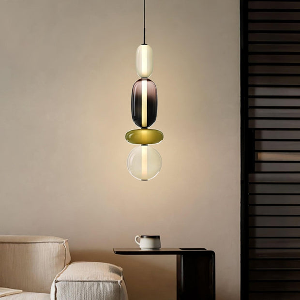 Lustre LED en verre à bonbon vibrant - Une touche moderne et élégante