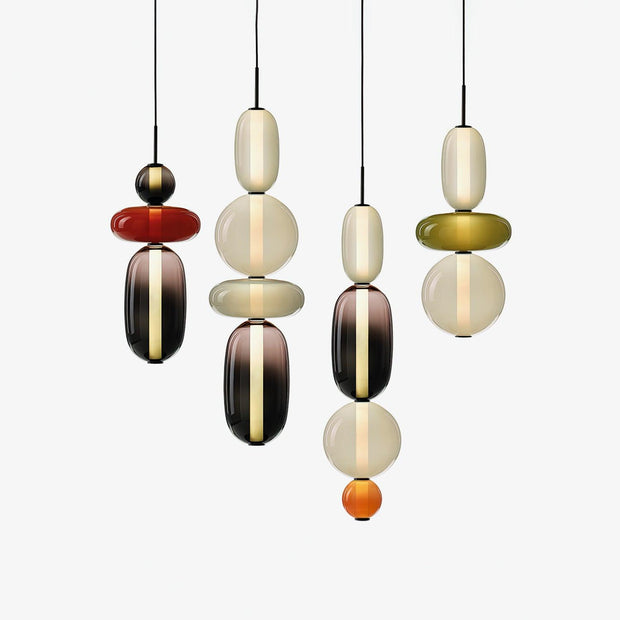 Lustre LED en verre à bonbon vibrant - Une touche moderne et élégante