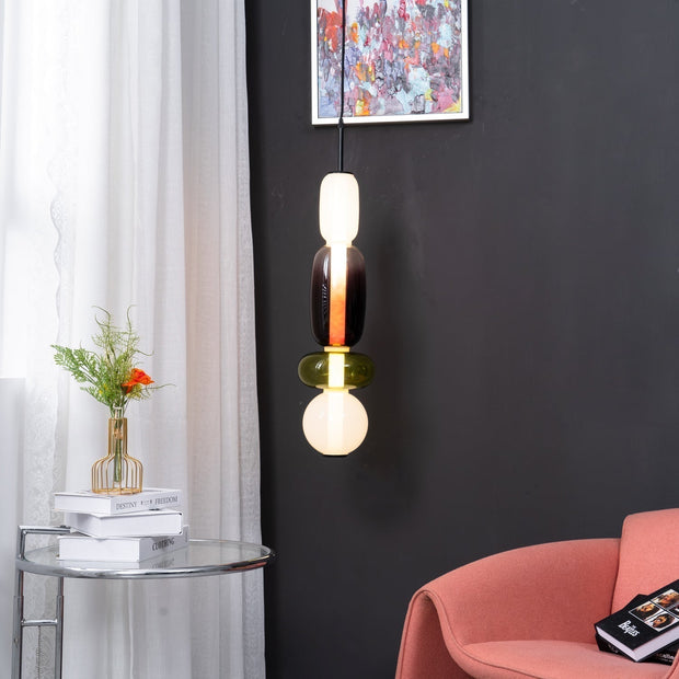 Lustre LED en verre à bonbon vibrant - Une touche moderne et élégante