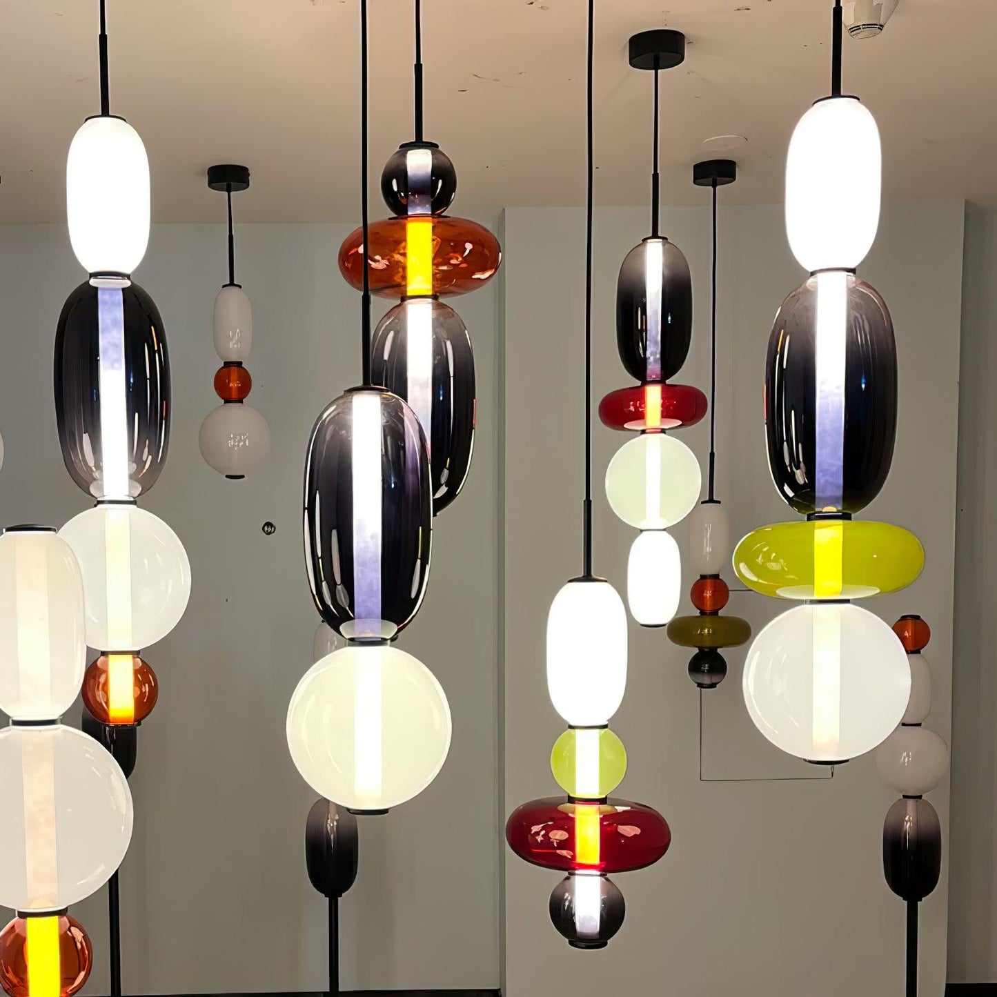 Vibrant Candy Glass LED Chandelier - A Modern and Elegant Touch