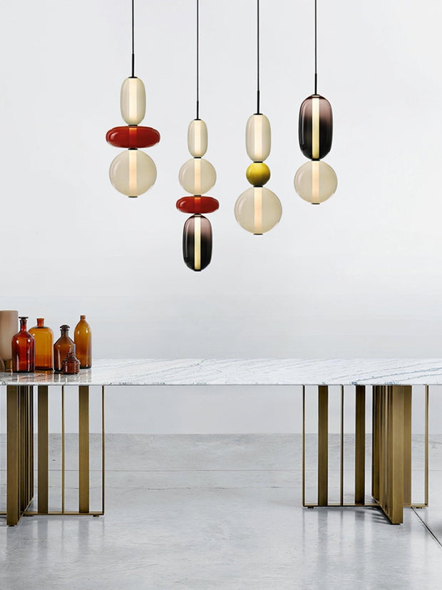Lustre LED en verre à bonbon vibrant - Une touche moderne et élégante