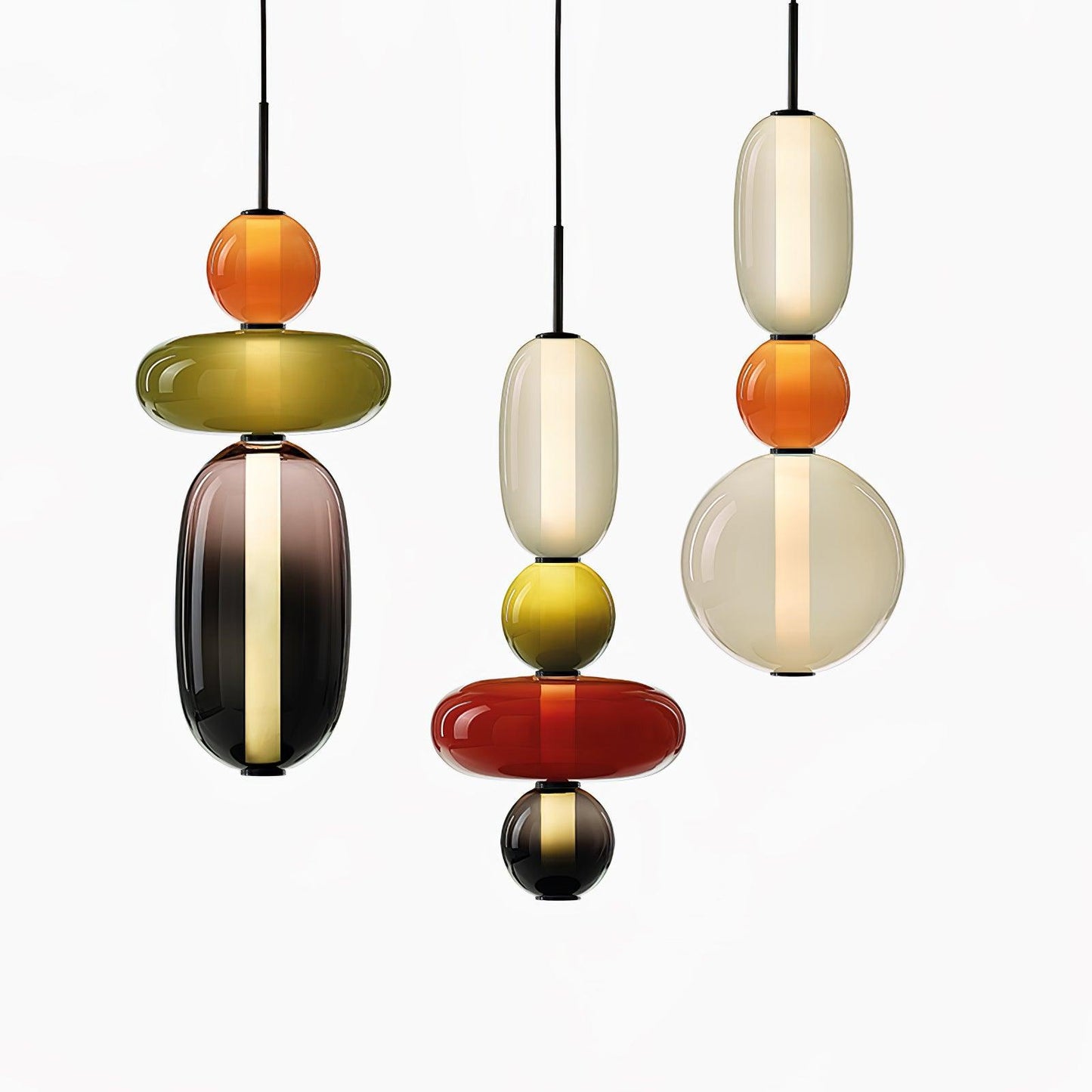 Vibrant Candy Glass LED Chandelier - A Modern and Elegant Touch