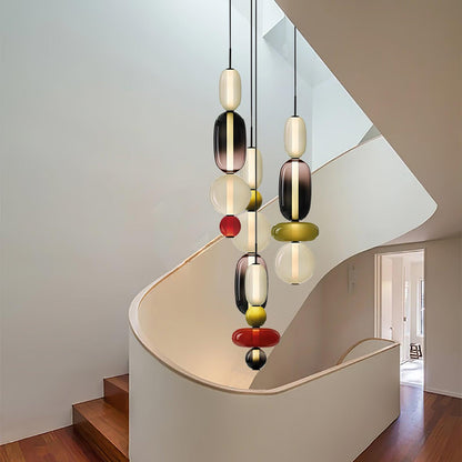 Vibrant Candy Glass LED Chandelier - A Modern and Elegant Touch