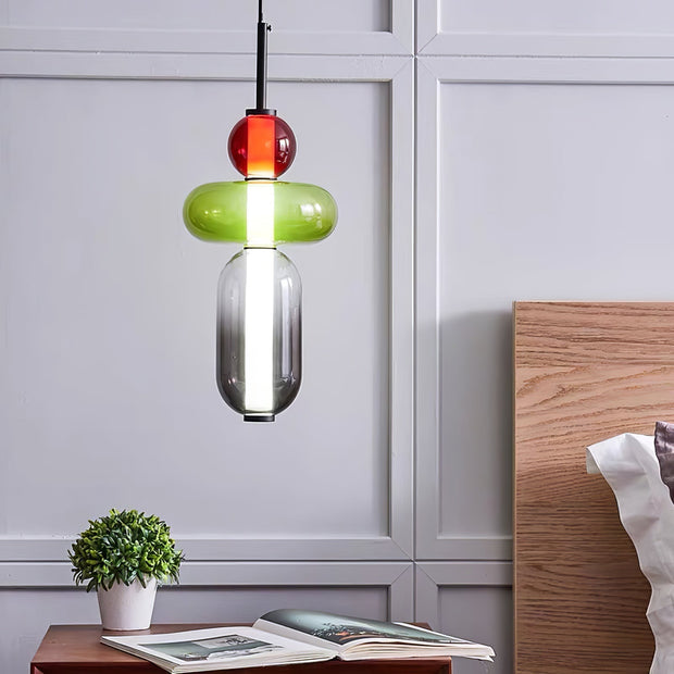 Lustre LED en verre à bonbon vibrant - Une touche moderne et élégante