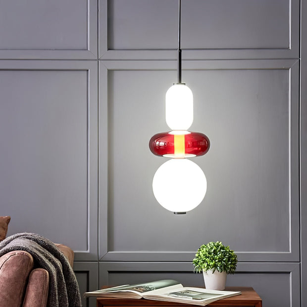 Lustre LED en verre à bonbon vibrant - Une touche moderne et élégante