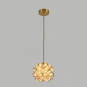Dazzling Capiz Shell Chandelier – Chic Illumination in Metal and Glass for your Living and Dining Spaces