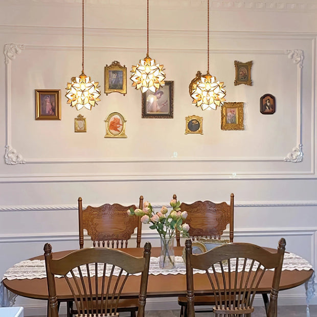 Dazzling Capiz Shell Chandelier – Chic Illumination in Metal and Glass for your Living and Dining Spaces