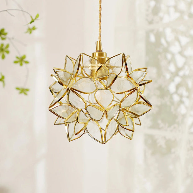 Dazzling Capiz Shell Chandelier – Chic Illumination in Metal and Glass for your Living and Dining Spaces