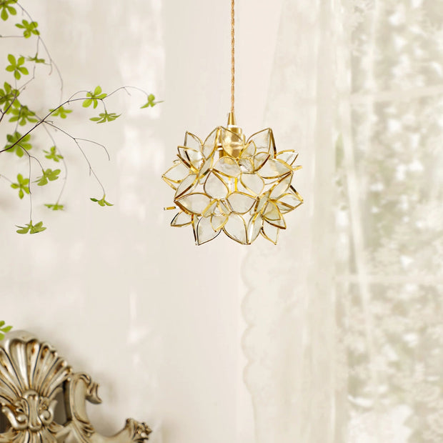 Dazzling Capiz Shell Chandelier – Chic Illumination in Metal and Glass for your Living and Dining Spaces