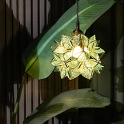 Dazzling Capiz Shell Chandelier – Chic Illumination in Metal and Glass for your Living and Dining Spaces