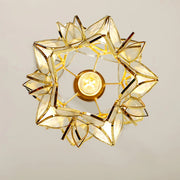 Dazzling Capiz Shell Chandelier – Chic Illumination in Metal and Glass for your Living and Dining Spaces