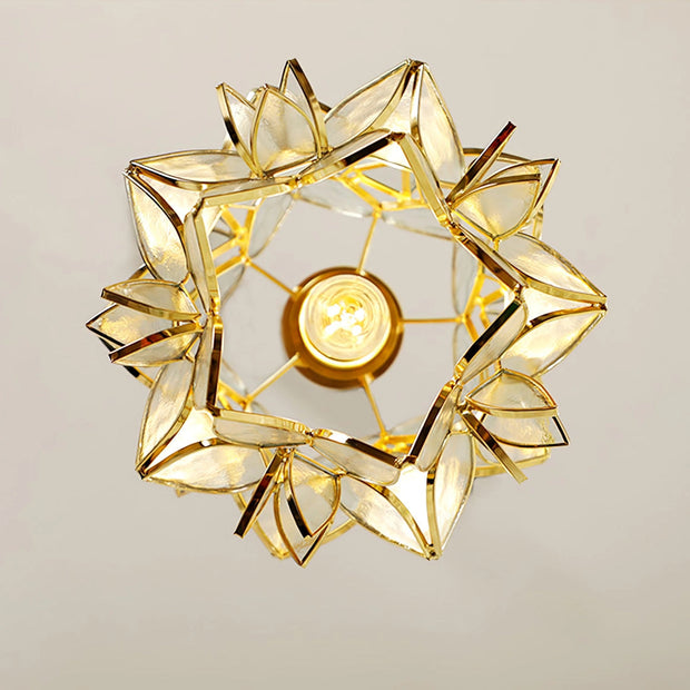Dazzling Capiz Shell Chandelier – Chic Illumination in Metal and Glass for your Living and Dining Spaces