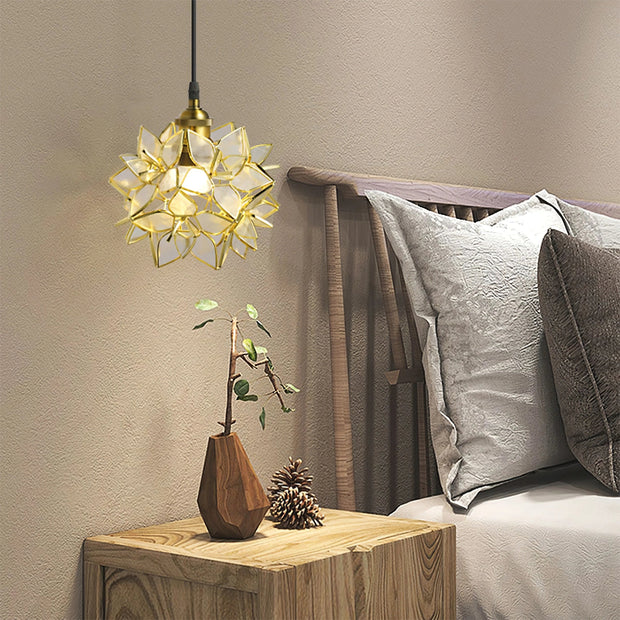 Dazzling Capiz Shell Chandelier – Chic Illumination in Metal and Glass for your Living and Dining Spaces