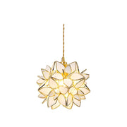 Dazzling Capiz Shell Chandelier – Chic Illumination in Metal and Glass for your Living and Dining Spaces