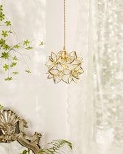Dazzling Capiz Shell Chandelier – Chic Illumination in Metal and Glass for your Living and Dining Spaces