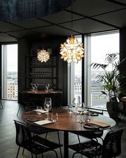 Dazzling Capiz Shell Chandelier – Chic Illumination in Metal and Glass for your Living and Dining Spaces