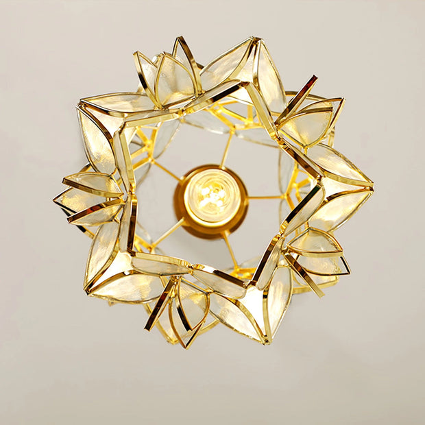 Dazzling Capiz Shell Chandelier – Chic Illumination in Metal and Glass for your Living and Dining Spaces