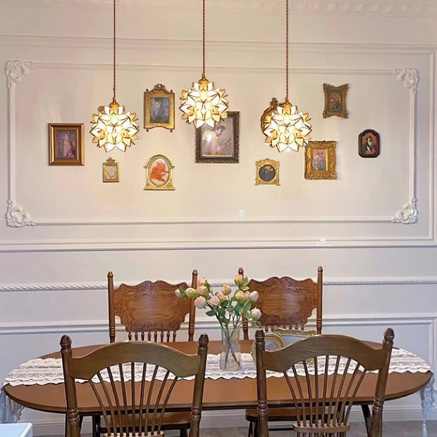 Dazzling Capiz Shell Chandelier – Chic Illumination in Metal and Glass for your Living and Dining Spaces