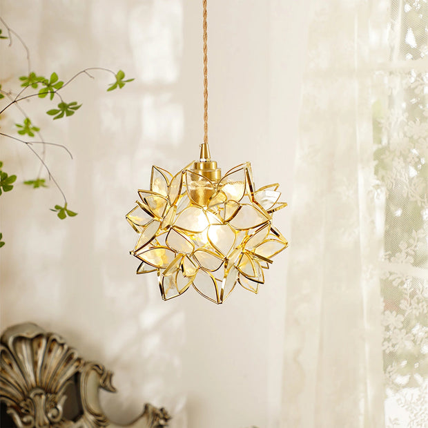 Dazzling Capiz Shell Chandelier – Chic Illumination in Metal and Glass for your Living and Dining Spaces