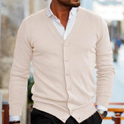 Elegant Men's Cardigan in Soft Fabric with V-Neck and Buttons – Ideal for Casual and Formal Outfits