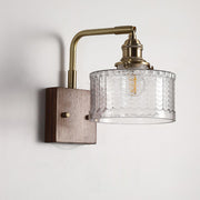 Camela Wall Sconce – Exquisite Rustic Illumination with Handmade Glass and Charming Wooden Base
