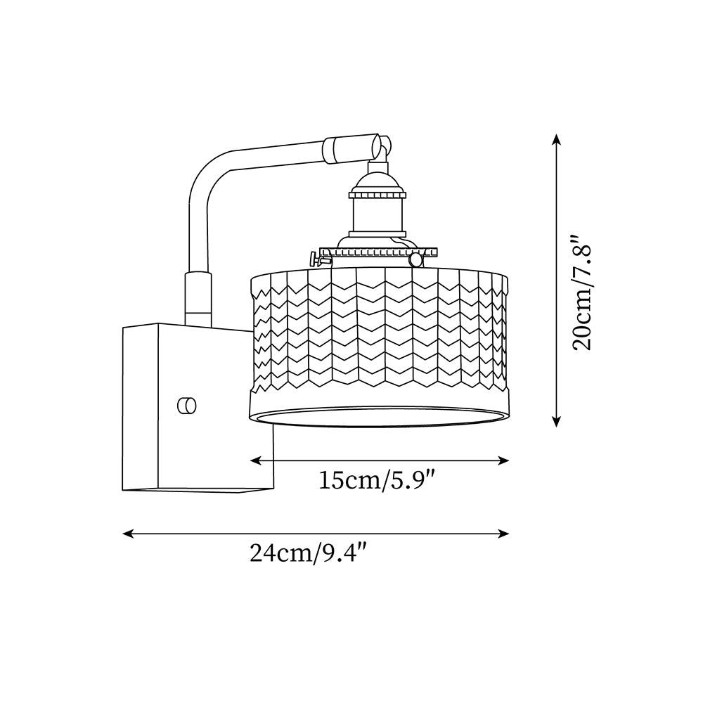 Applique Murale Camela – Illumination Rustique Exquise Avec Verre Fait Main et Base en Bois Charmante