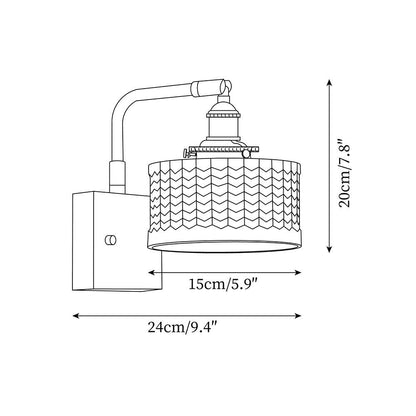 Applique Murale Camela – Illumination Rustique Exquise Avec Verre Fait Main et Base en Bois Charmante
