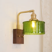 Camela Wall Sconce – Exquisite Rustic Illumination with Handmade Glass and Charming Wooden Base