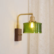 Camela Wall Sconce – Exquisite Rustic Illumination with Handmade Glass and Charming Wooden Base