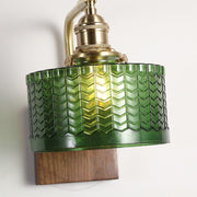 Camela Wall Sconce – Exquisite Rustic Illumination with Handmade Glass and Charming Wooden Base