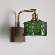 Camela Wall Sconce – Exquisite Rustic Illumination with Handmade Glass and Charming Wooden Base
