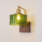 Camela Wall Sconce – Exquisite Rustic Illumination with Handmade Glass and Charming Wooden Base