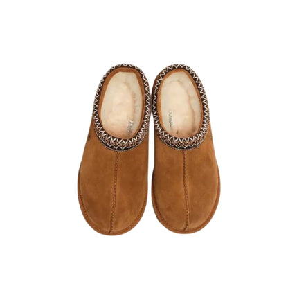 Unisex mockasiner med naturligt ullfoder – Modell Tasman kastanjefärgade, komfort och elegans