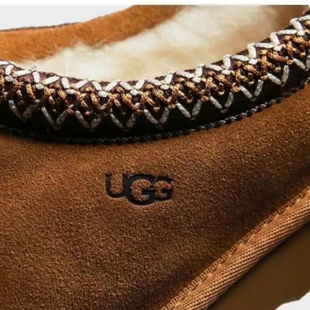 Unisex Suede Slippers with Natural Wool Lining – Tasman Model Chestnut Color, Comfort and Elegance