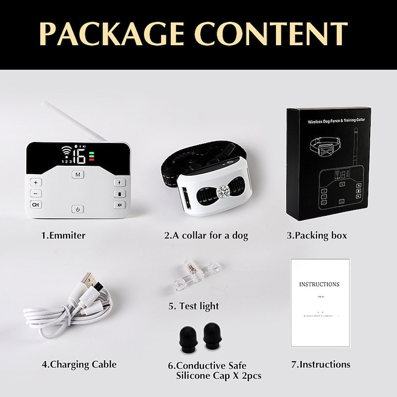 Choc Ultime 2-en-1 Clôture Invisible Sans Fil pour Chiens & Collier d'Education – Solution de Contention Sécurisée et Personnalisable